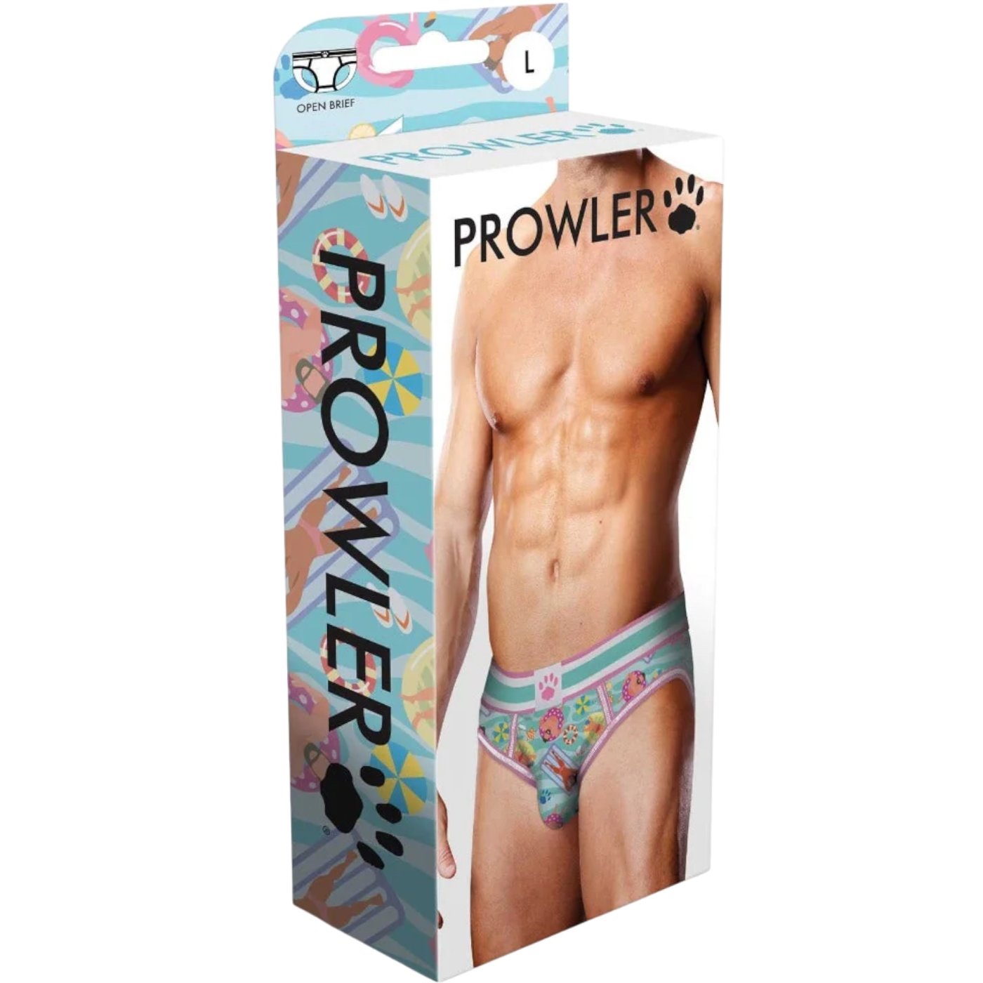 Prowler Swimming Print Backless Brief Green Pink
