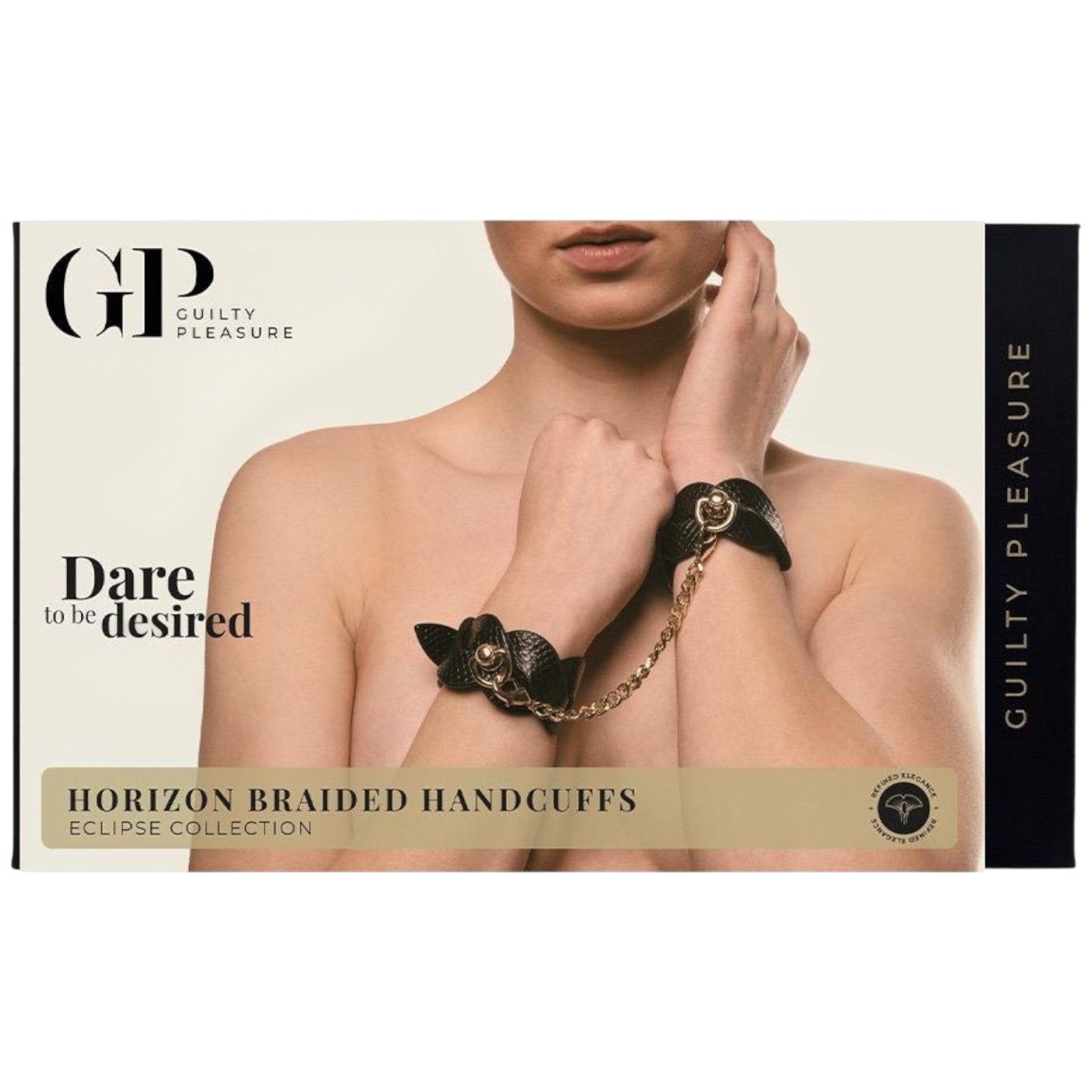 Guilty Pleasure Eclipse Horizon Braided Bondage Wrist Cuffs Black/Gold