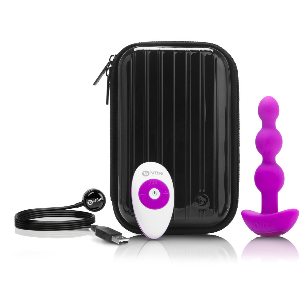 b-Vibe Triplet Remote Control Rechargeable Anal Beads Sale Fuchsia