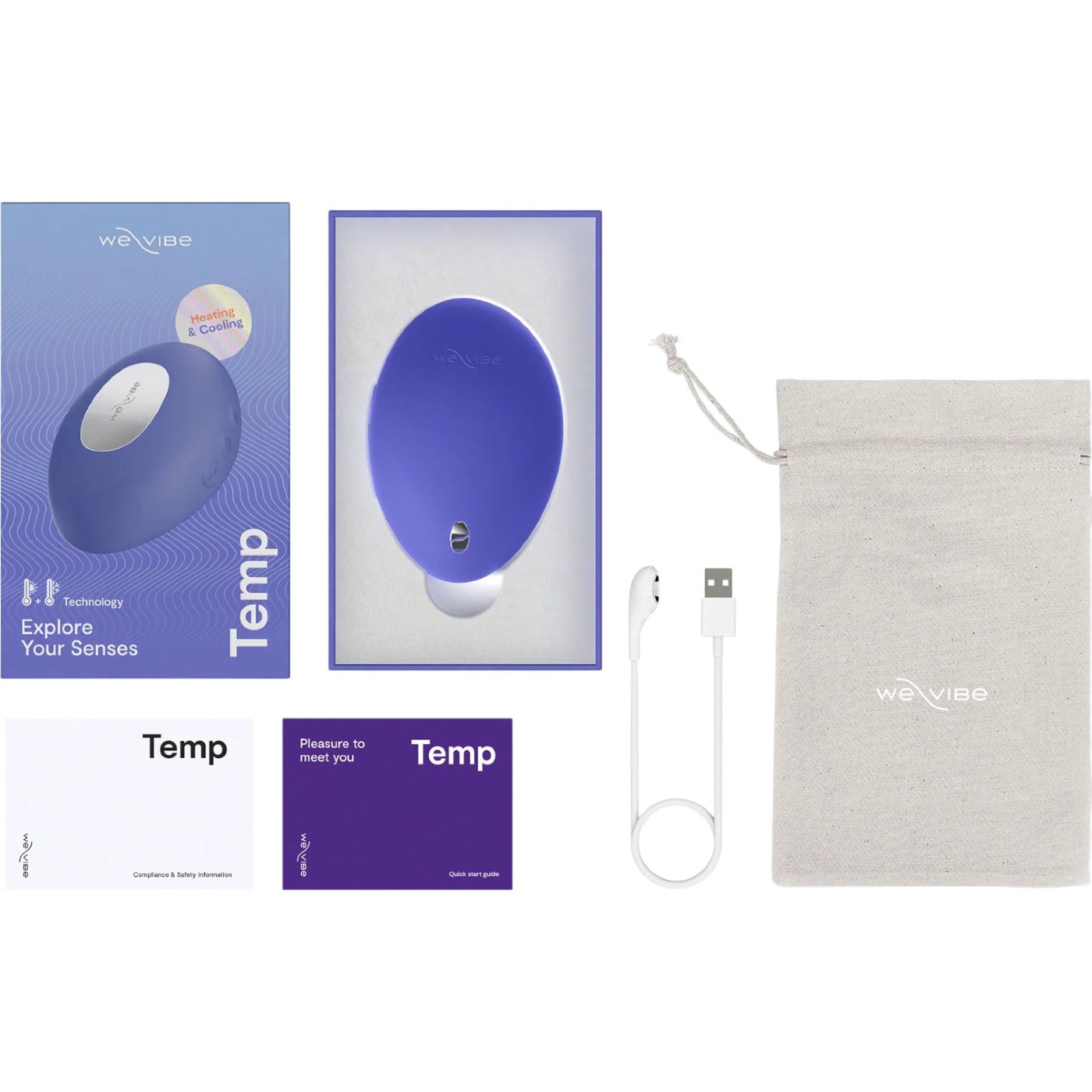 We-Vibe Temp Heating and Cooling Lay-On Clitoral Vibrator