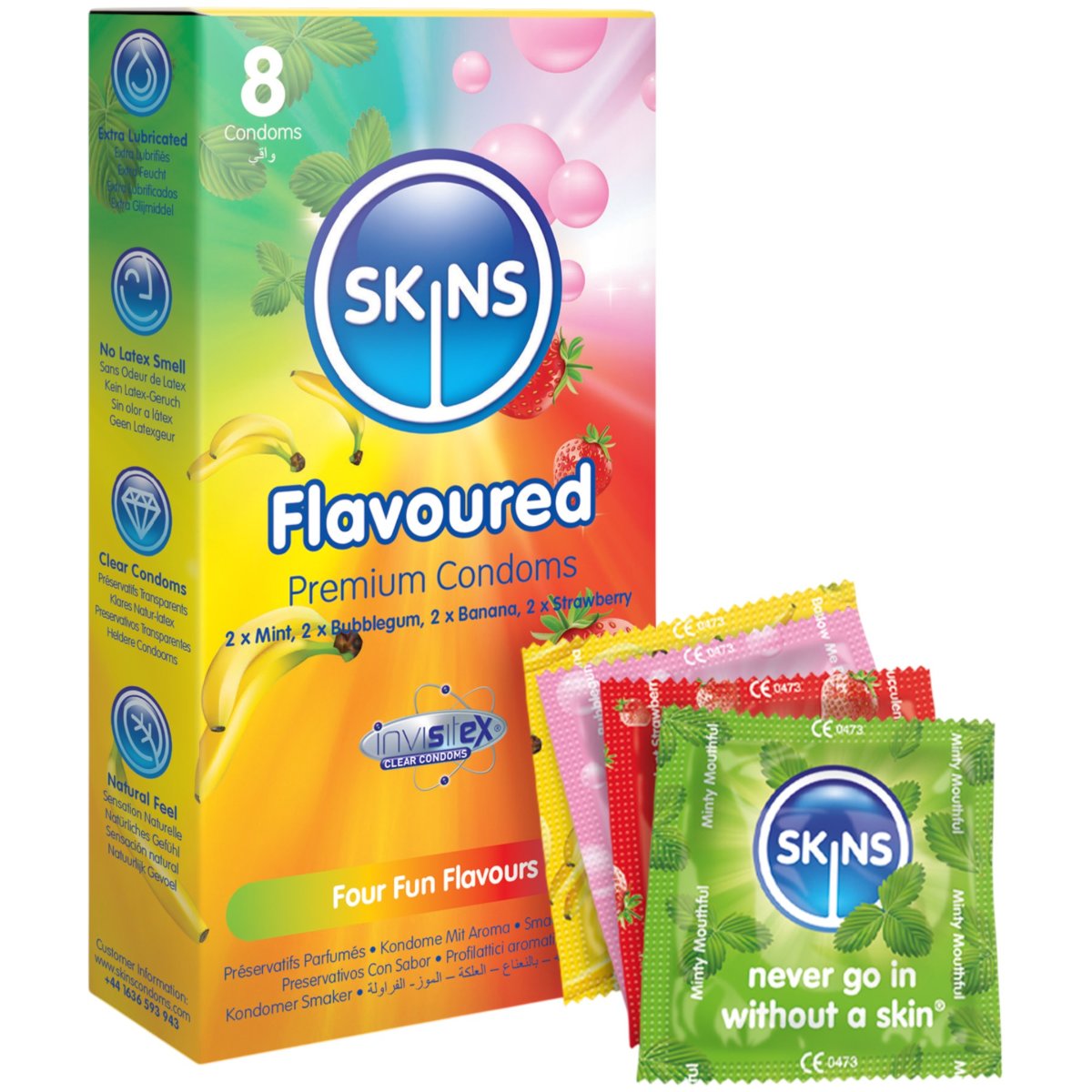 Skins Flavoured Premium Condoms (8 Pack)