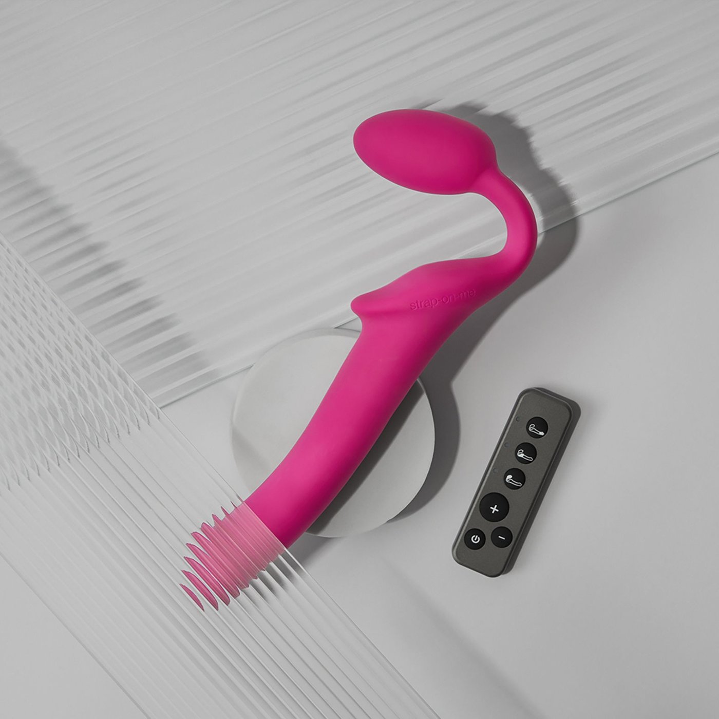 Strap-On-Me Remote Control Vibrating Strapless Strap-On Fuchsia M
