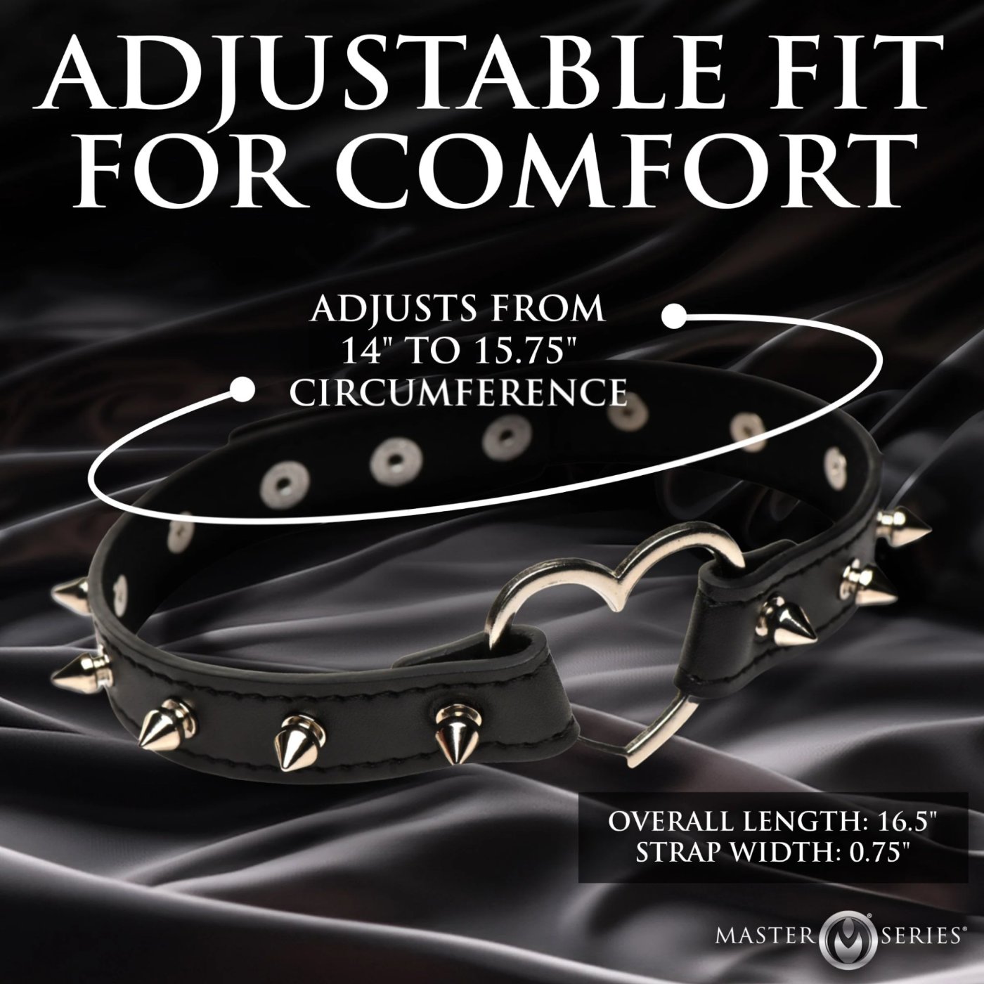 Master Series Spiked Heart Choker BDSM Collar
