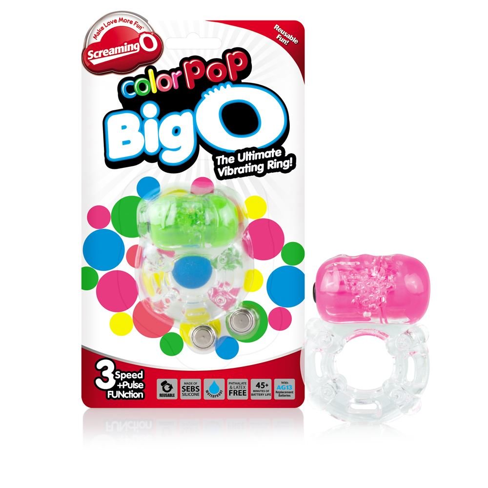 Screaming O ColorPoP Big O Vibrating Cock Ring Green