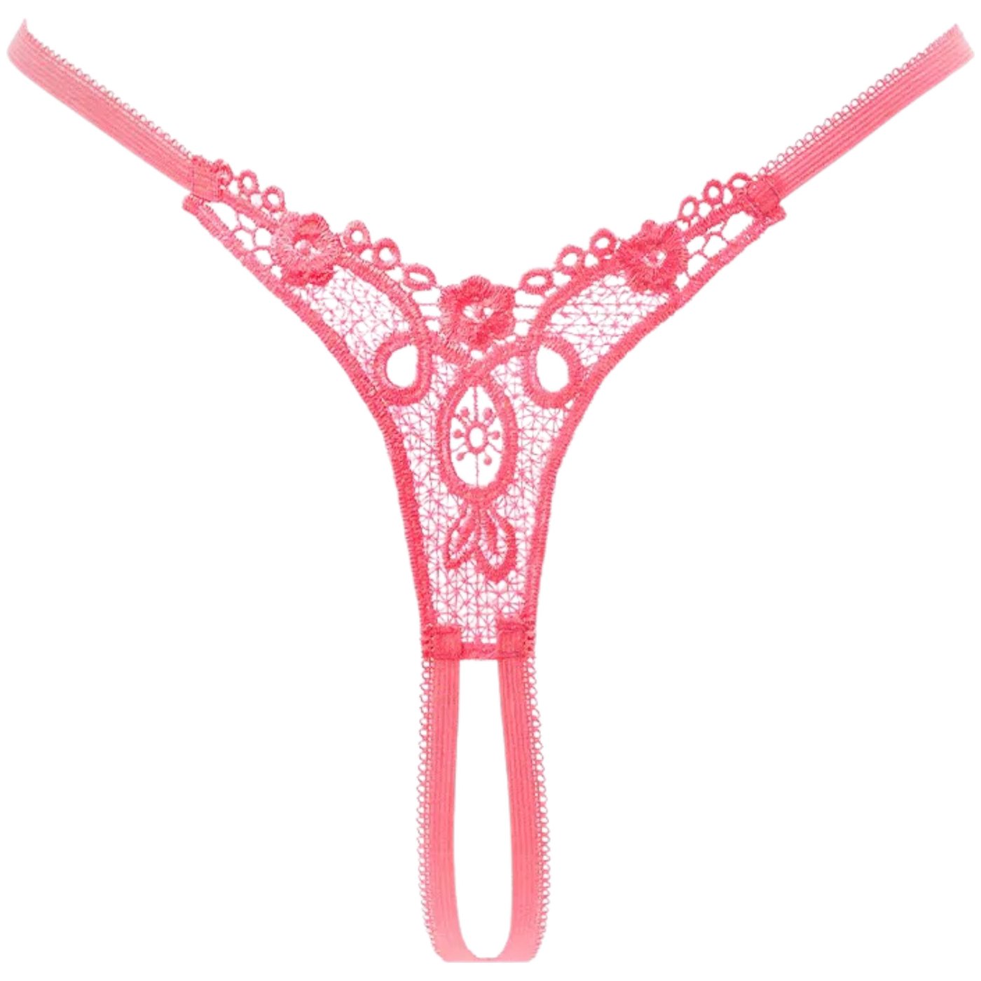 Rimba Detailed Crotchless G-String Pink
