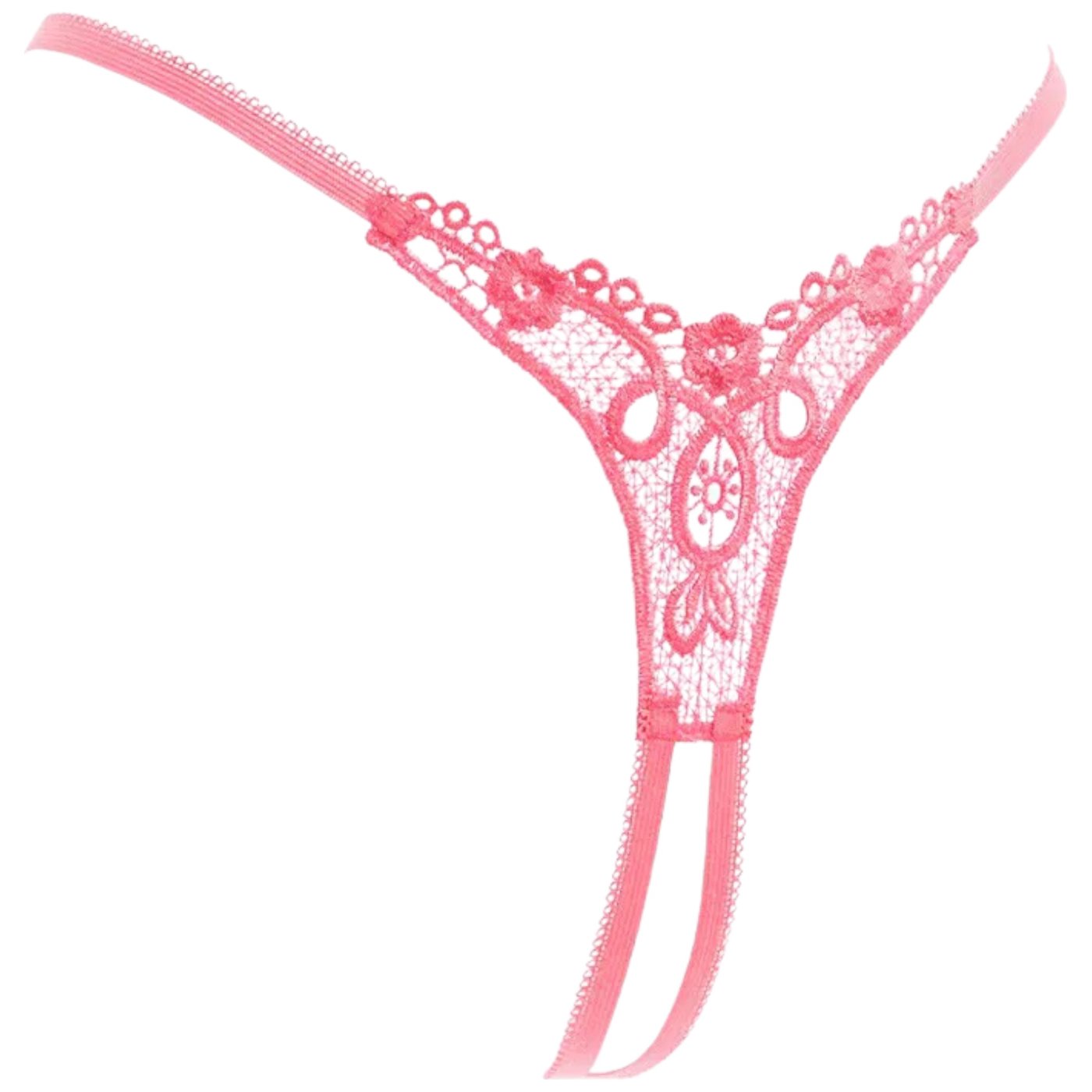 Rimba Detailed Crotchless G-String Pink