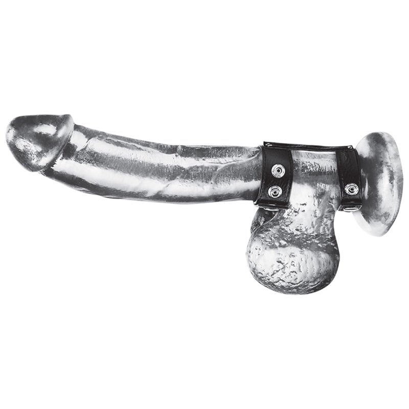 Blue Line Duo Snap Cock And Ball Ring Black