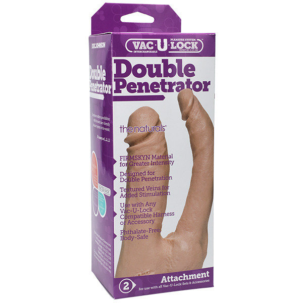 Vac-U-Lock The Naturals Double Penetrator Dildo 6 Inch
