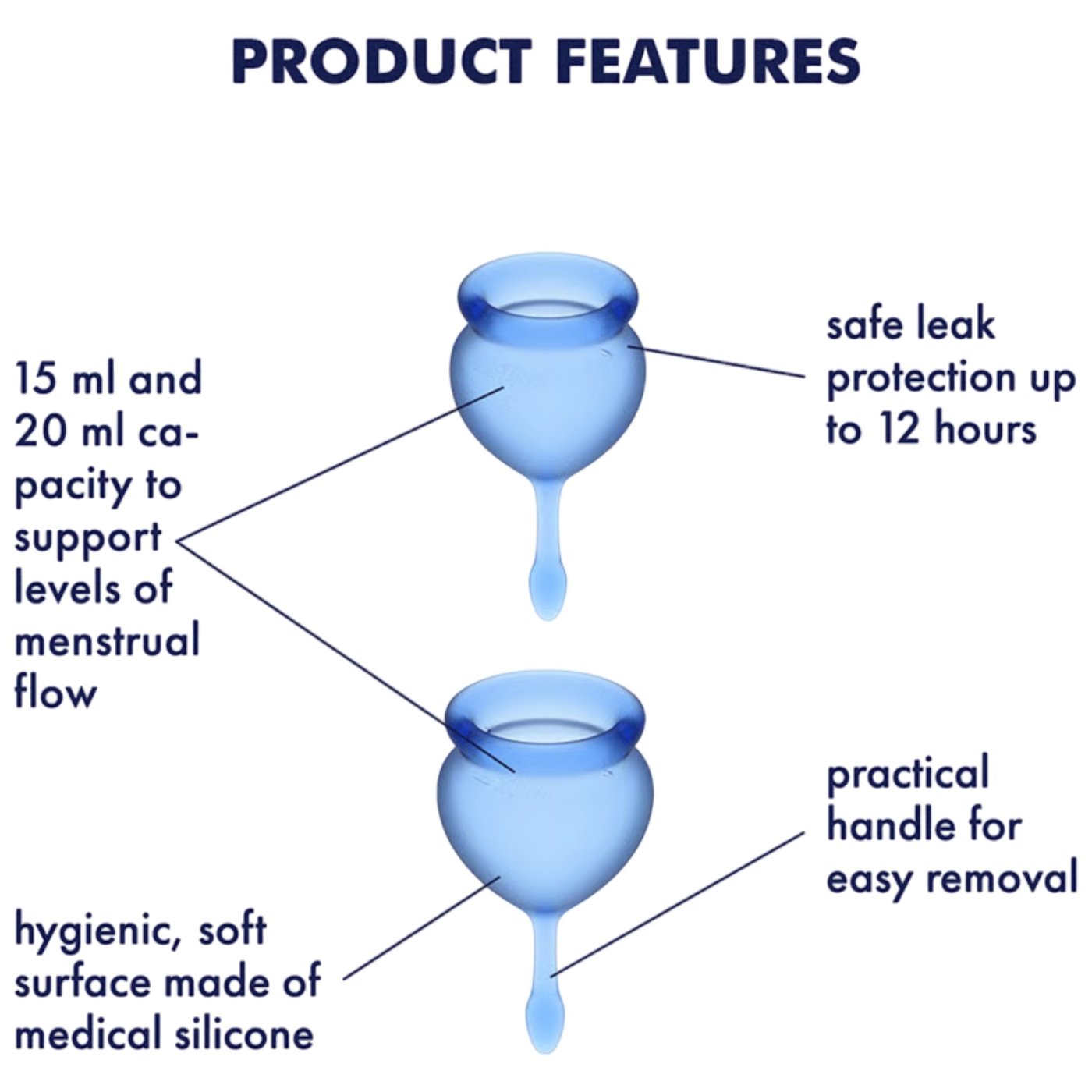 Satisfyer Feel Good Menstrual Cup Set Blue (2 Piece)