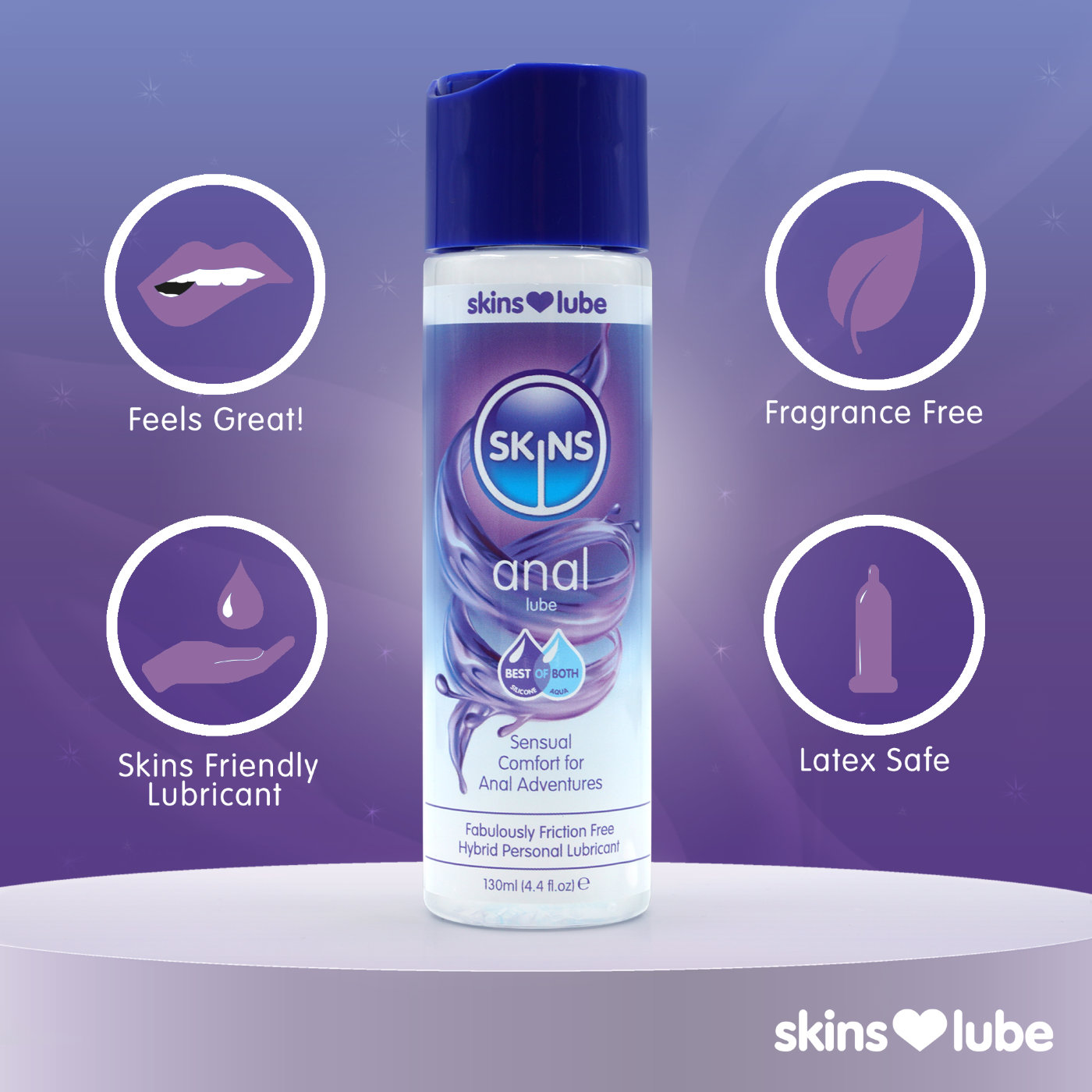 Skins Anal Hybrid Silicone and Water-Based Lubricant 130ml