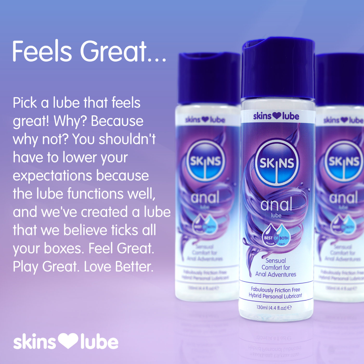 Skins Anal Hybrid Silicone and Water-Based Lubricant 130ml