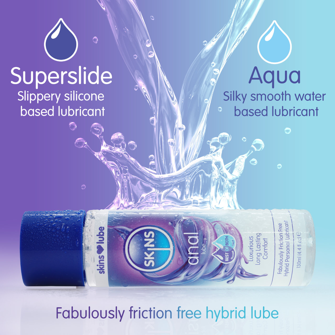 Skins Anal Hybrid Silicone and Water-Based Lubricant 130ml