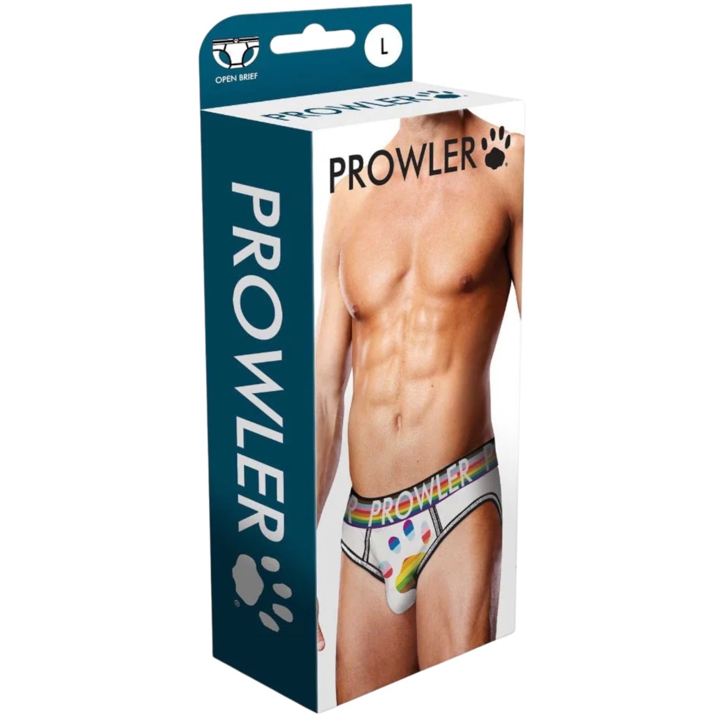 Prowler Oversized Paw Print Backless Brief White