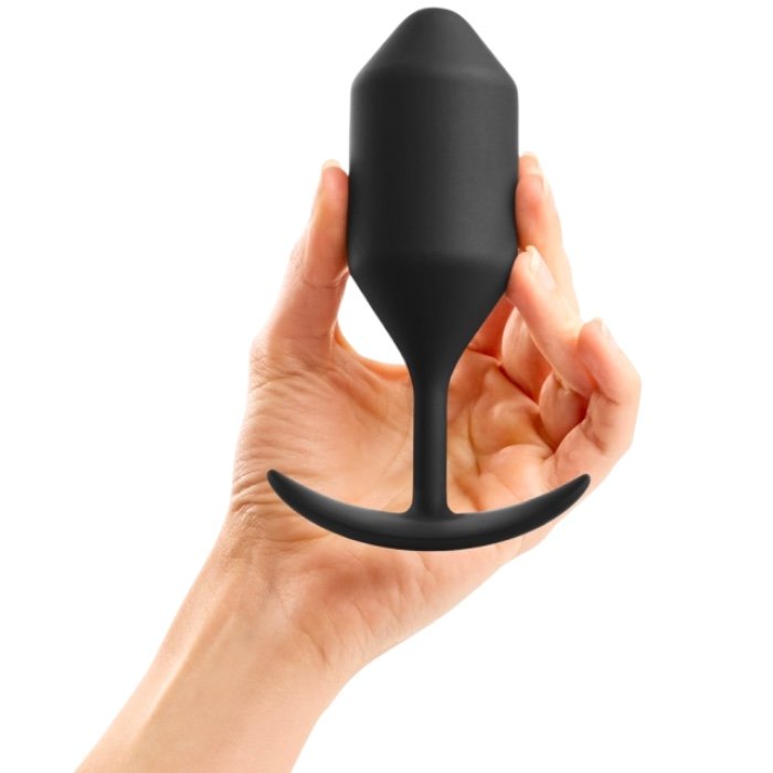 b-Vibe Snug Plug 4 XL Weighted Silicone Butt Plug Black 5.2 Inch