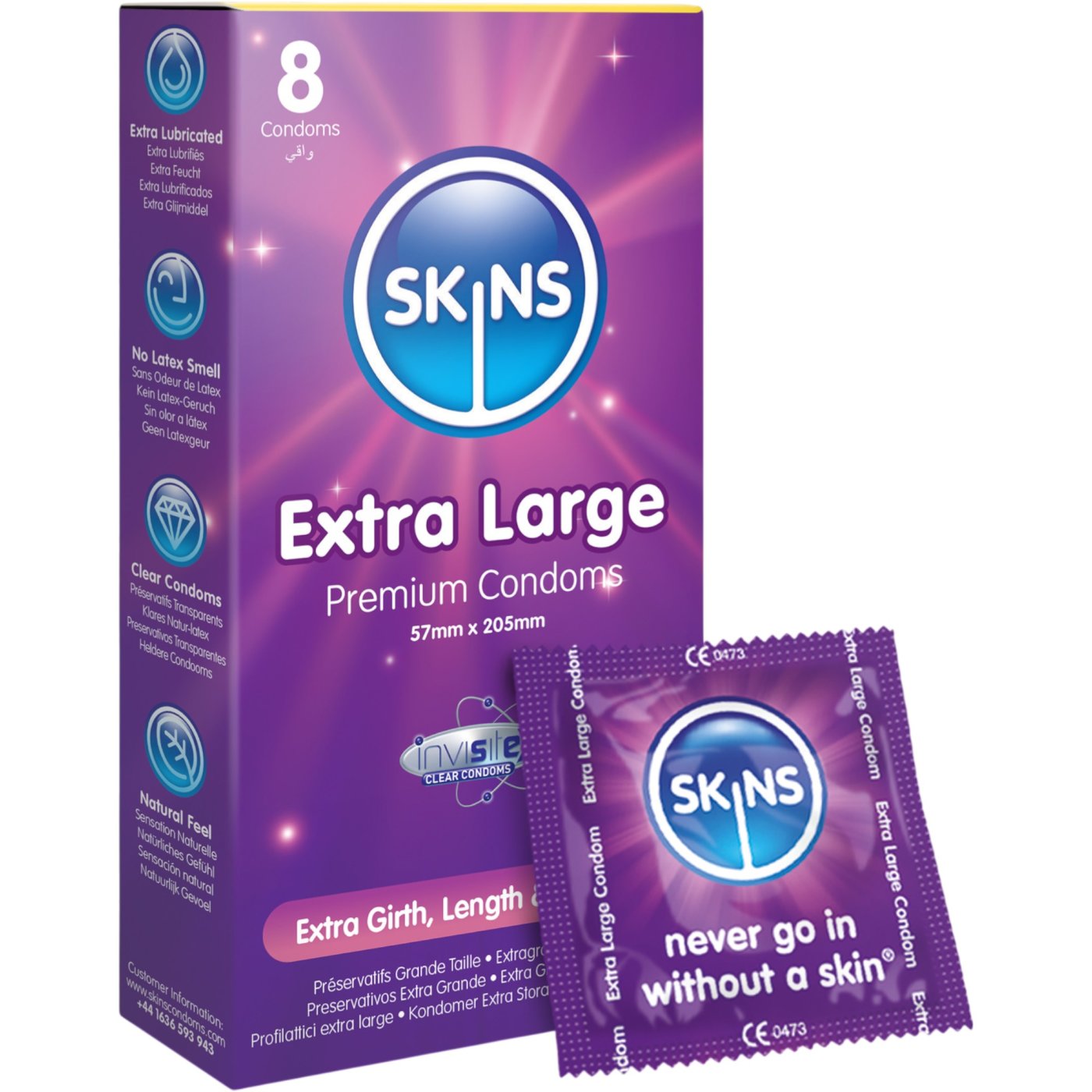 Skins Extra Large Premium Condoms (8 Pack)