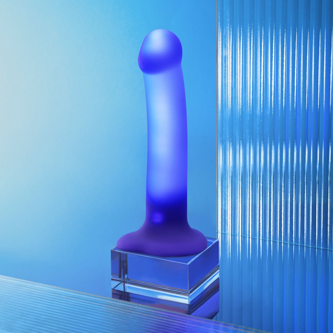 Strap-On-Me Rechargeable Silicone Glow LED Dildo M 6.5 Inch