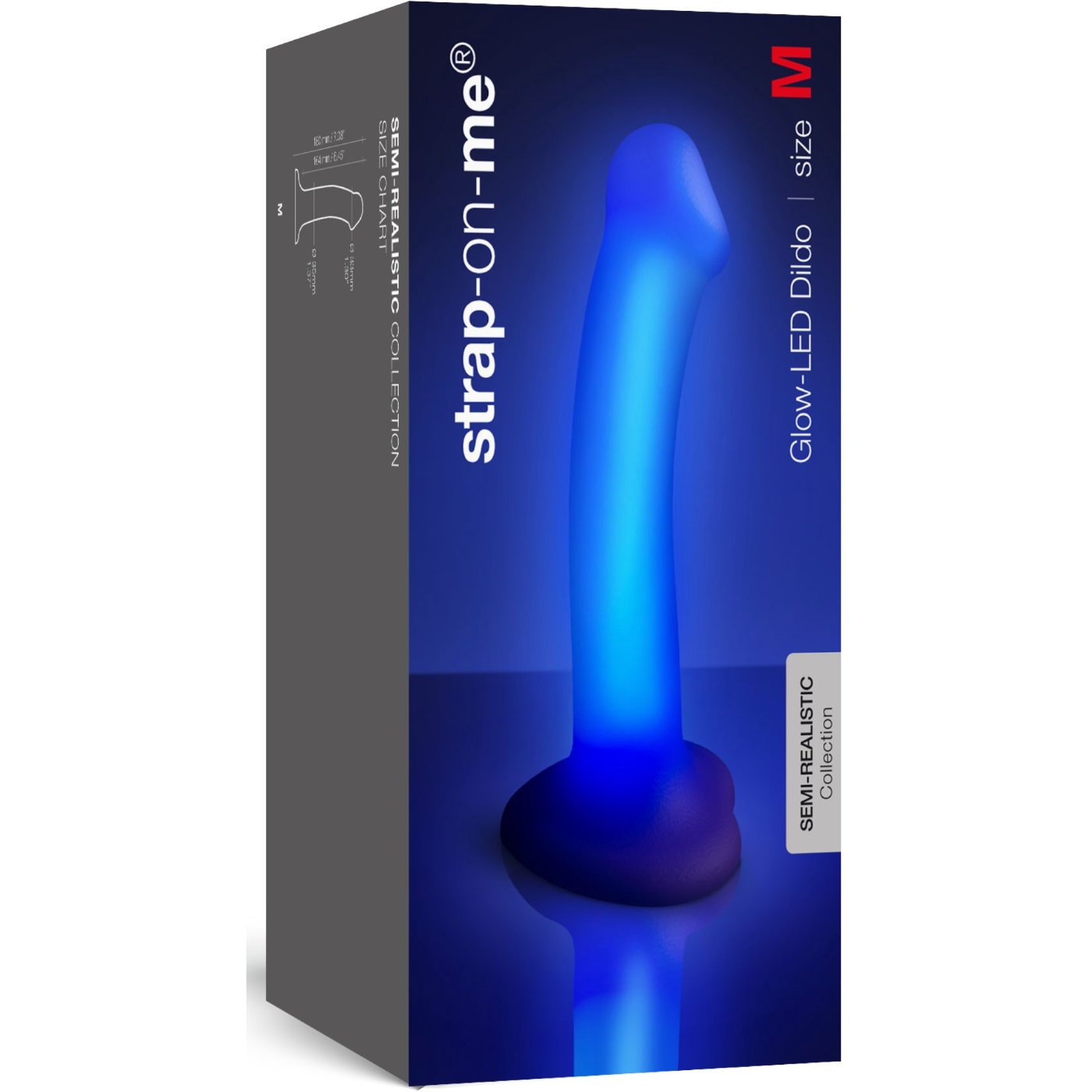 Strap-On-Me Rechargeable Silicone Glow LED Dildo M 6.5 Inch