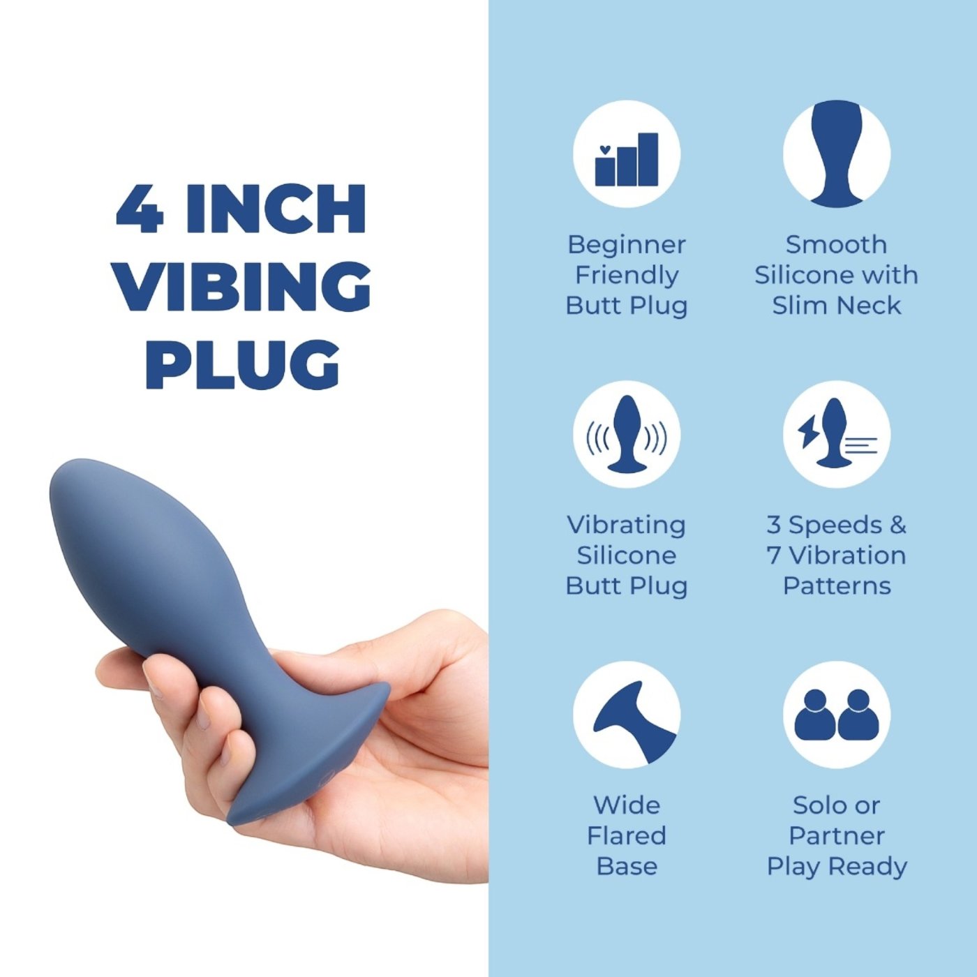 b-Vibe 4 Inch Vibing Plug Rechargeable Vibrating Butt Plug