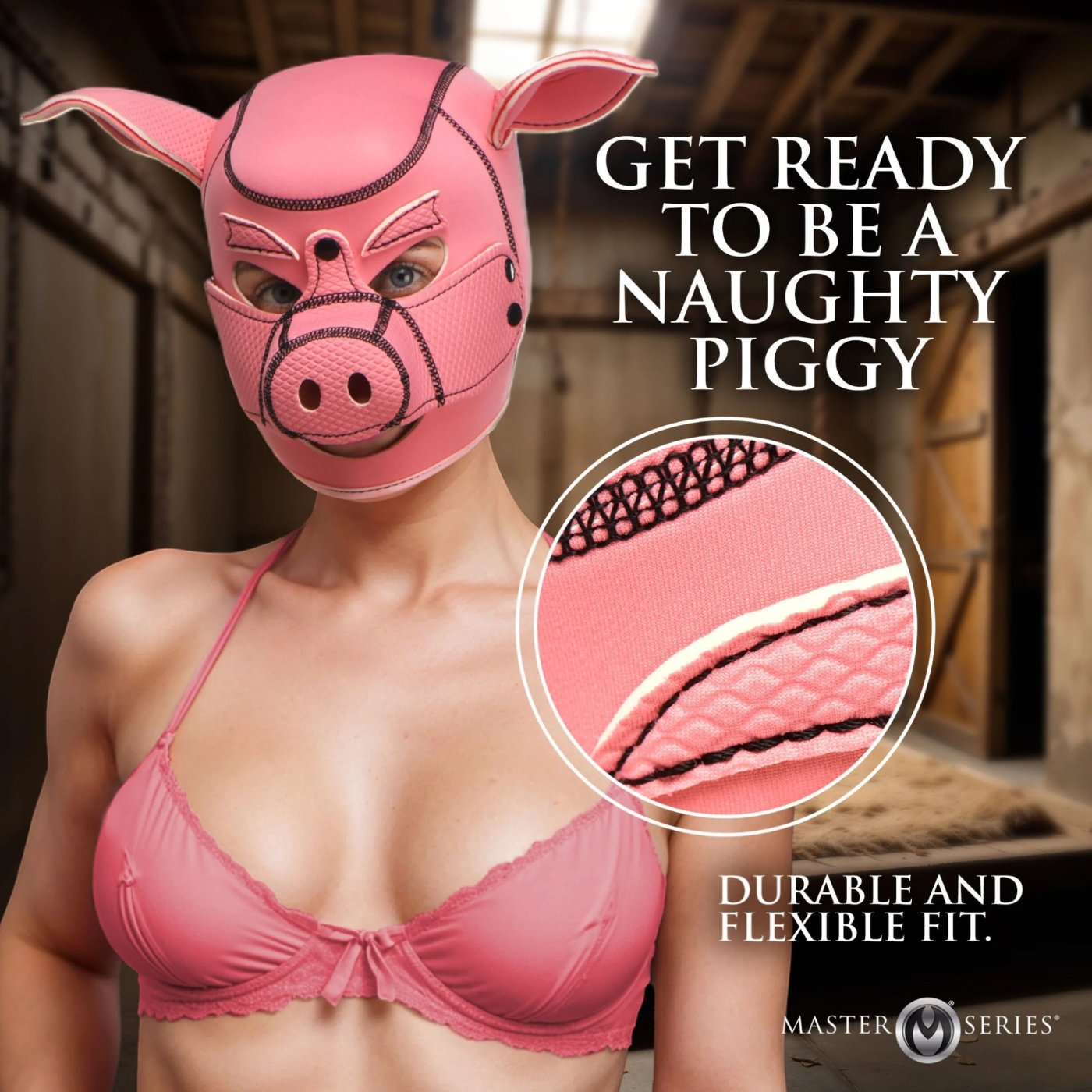 Master Series Swine Pig Neoprene Bondage Hood
