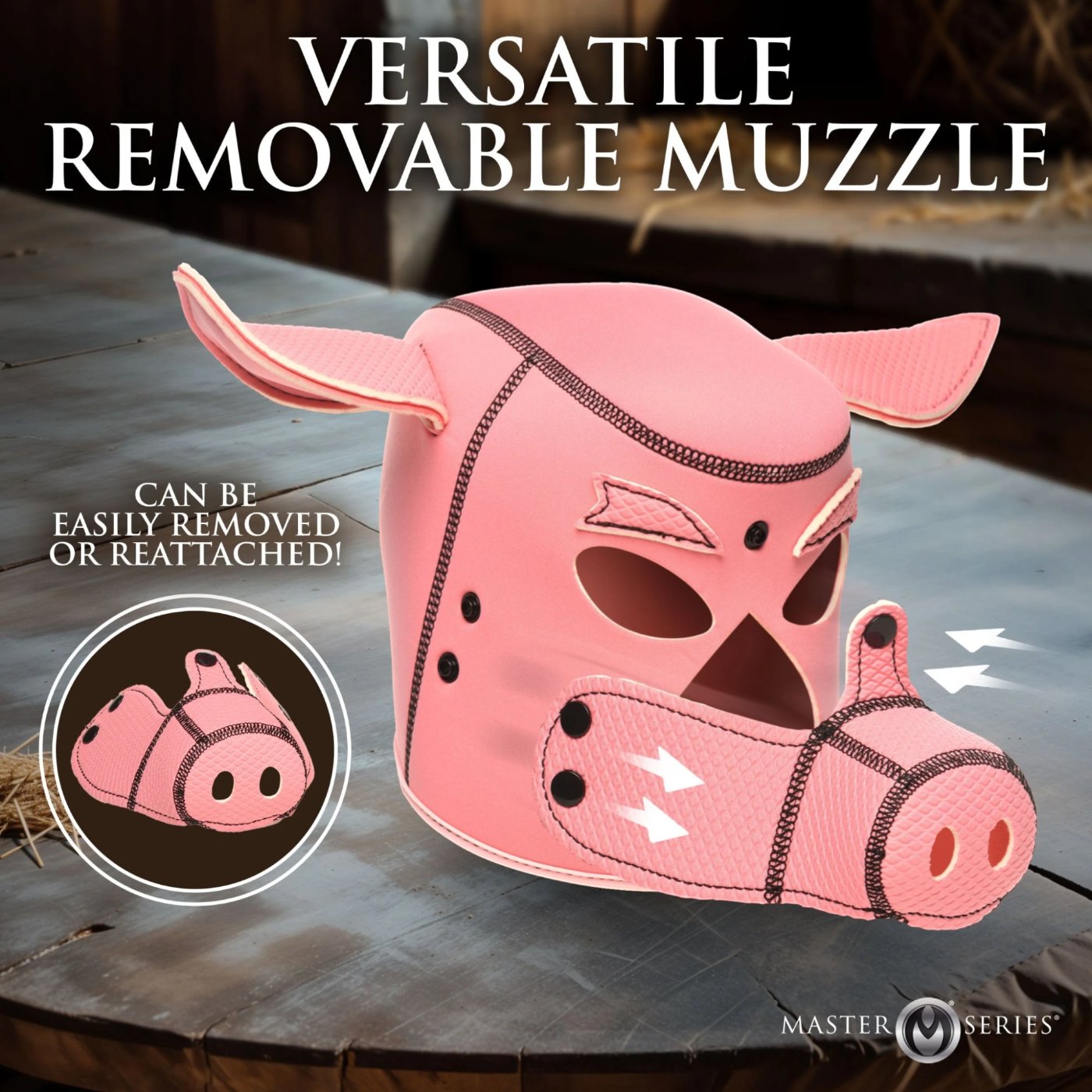 Master Series Swine Pig Neoprene Bondage Hood