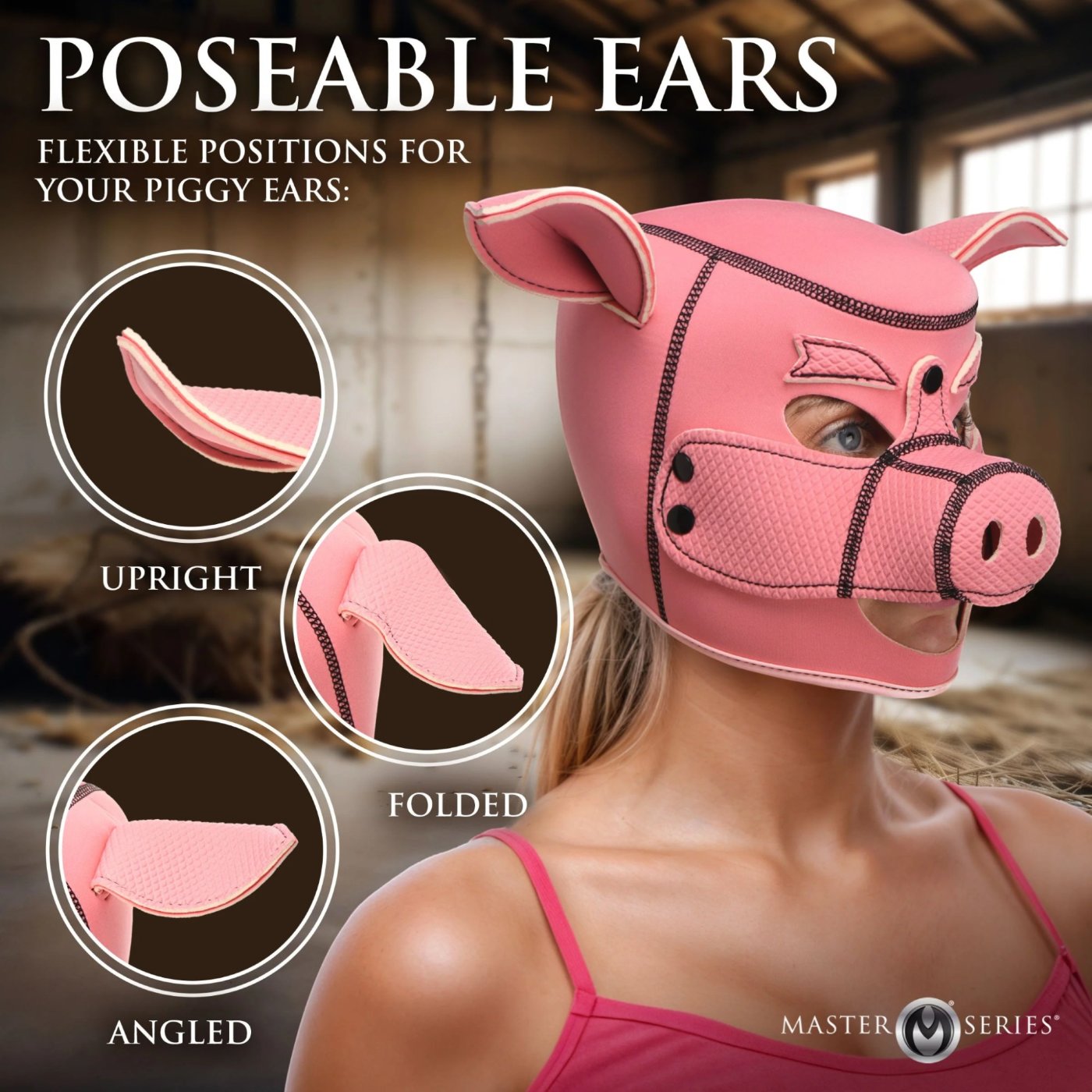 Master Series Swine Pig Neoprene Bondage Hood