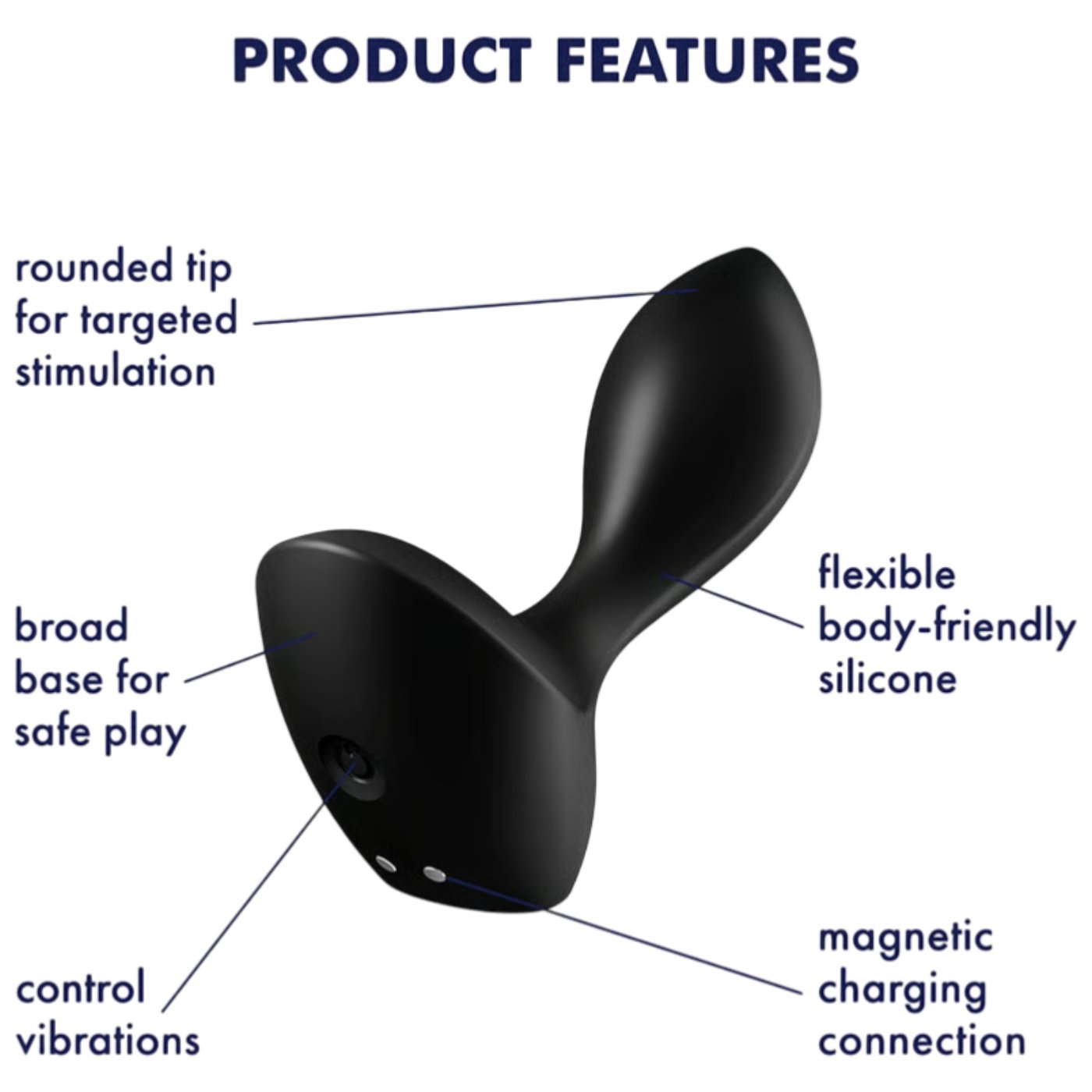 Satisfyer Backdoor Lover Rechargeable Vibrating Butt Plug Black