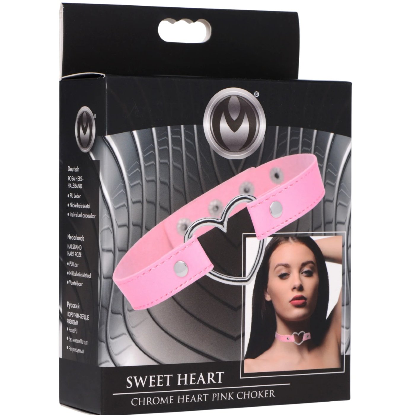 Master Series Sweet Heart Pink Heart Choker Collar