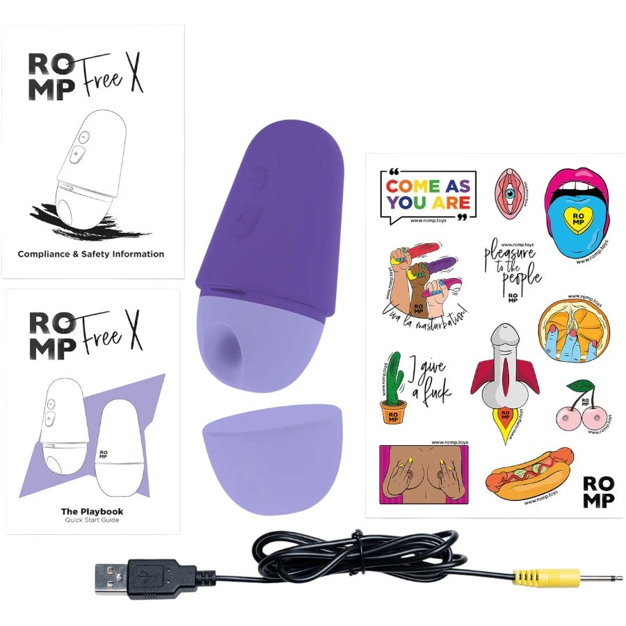 ROMP Free X Rechargeable Silicone Travel Clitoral Suction Stimulator