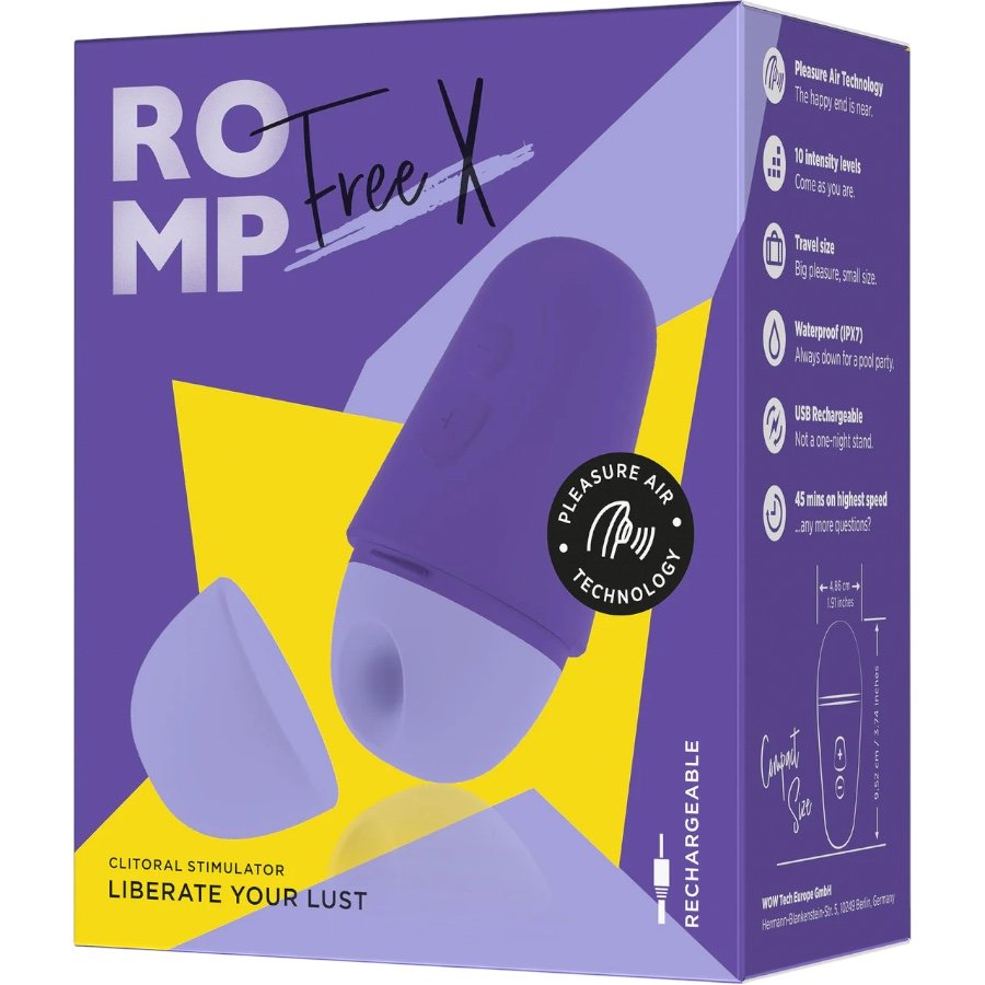 ROMP Free X Rechargeable Silicone Travel Clitoral Suction Stimulator