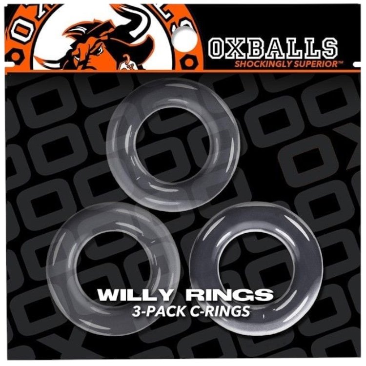 Oxballs WILLY RINGS Stretchy Cock Ring Set Clear (3 Pack)
