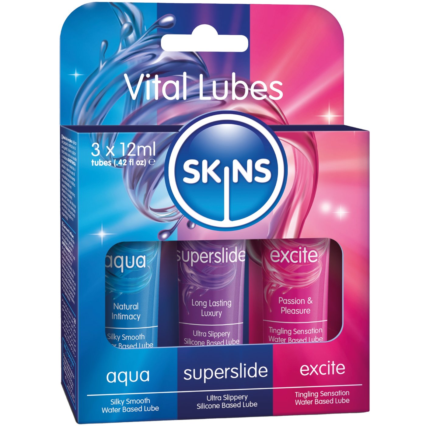 Skins Vital Lubes Sampler Tubes (3x12ml)