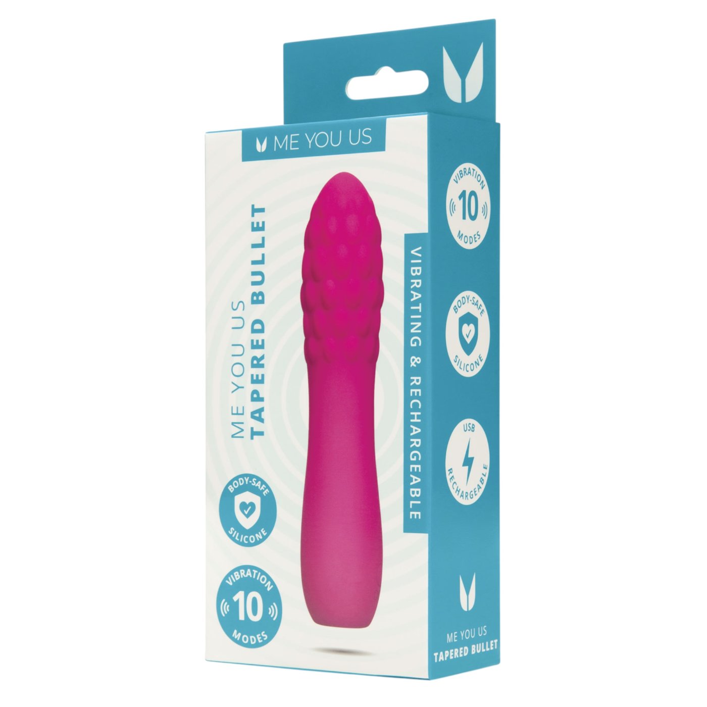Me You Us Tapered Bullet Rechargeable Vibrator Hot Pink