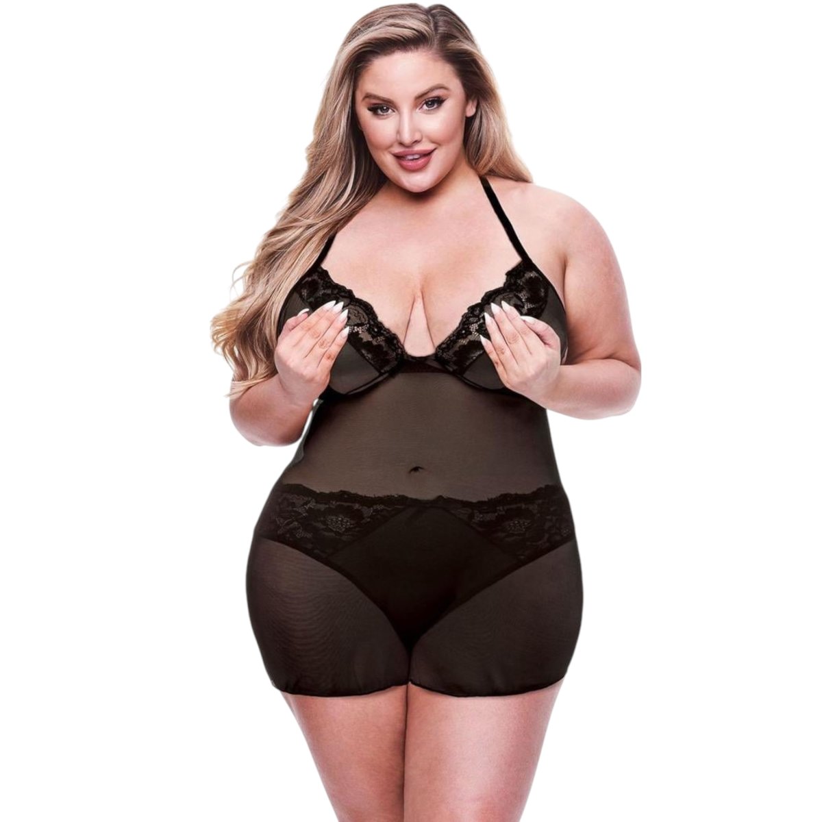 Baci Two-Piece Eco Chemise And Panty Set Queen