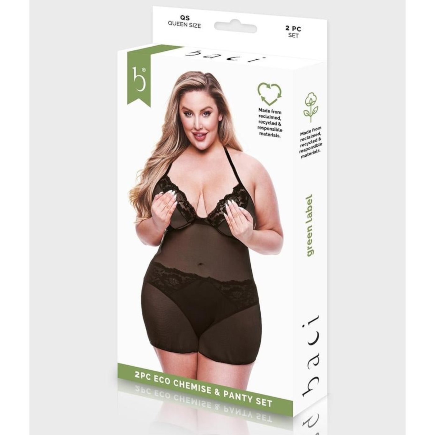 Baci Two-Piece Eco Chemise and Panty Set Queen