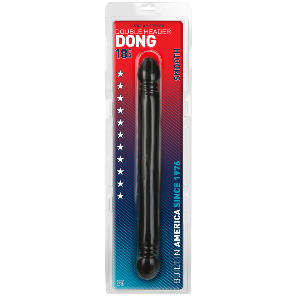 Doc Johnson Smooth Double Header Dong Black 18 Inch