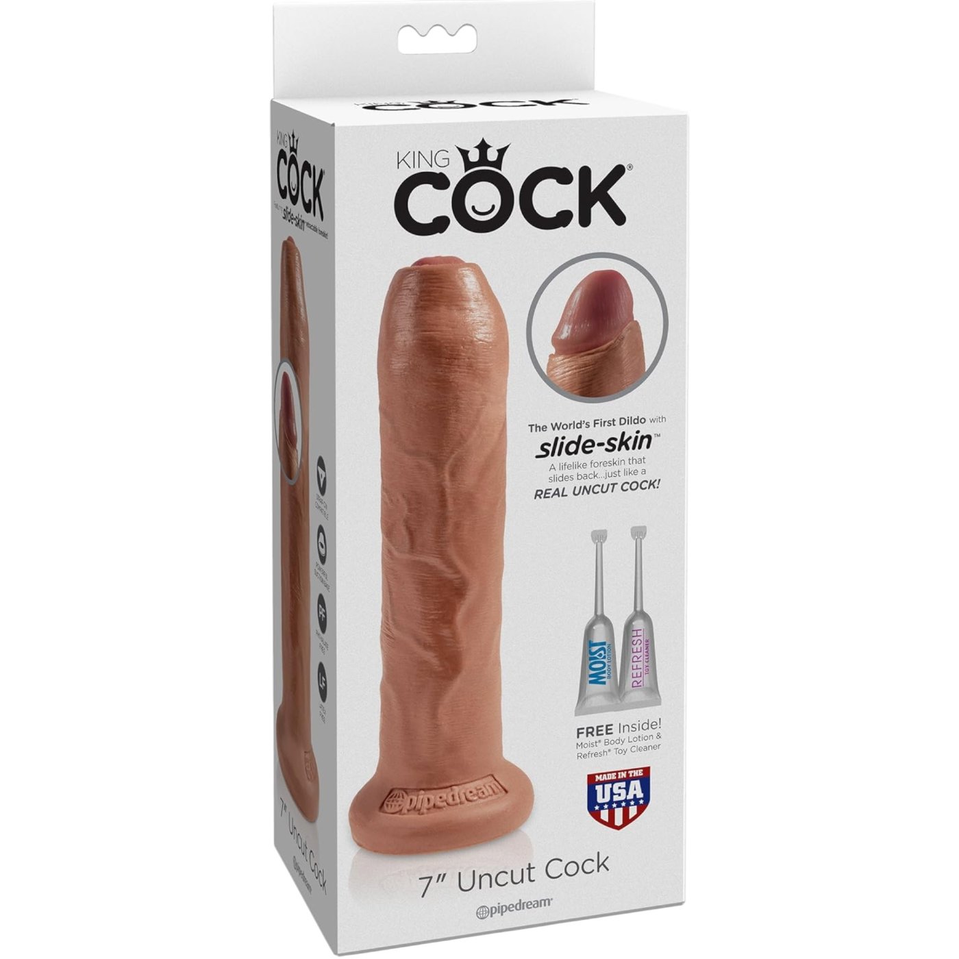 King Cock 7-Inch Uncut Realistic Dildo with Foreskin