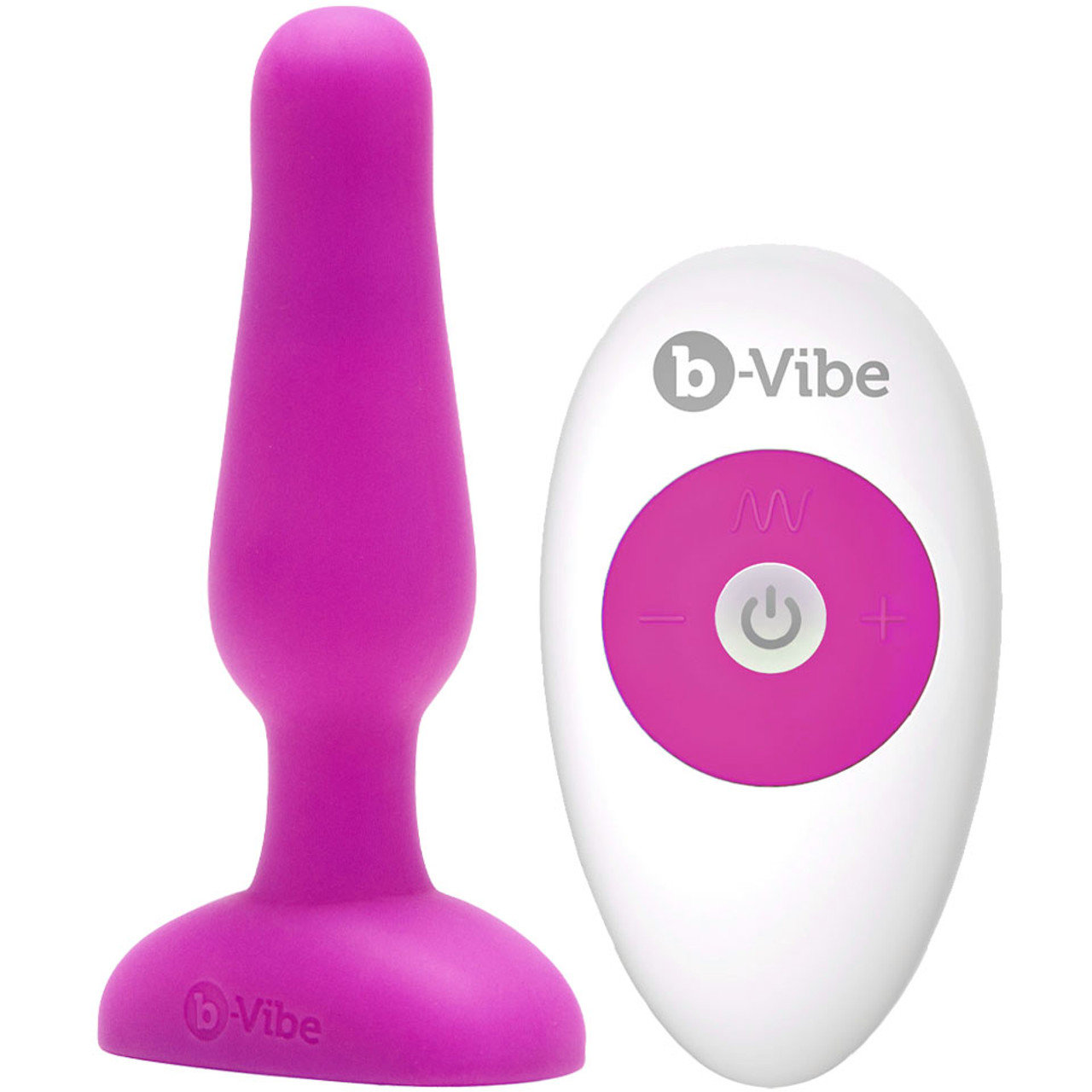 b-Vibe Novice Small Remote Control Rechargeable Butt Plug Fuchsia