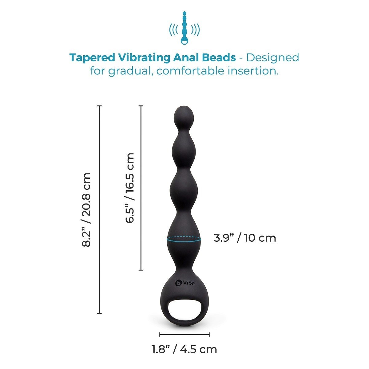 b-Vibe 6.5 Inch Vibing Beads Rechargeable Vibrating Anal Beads