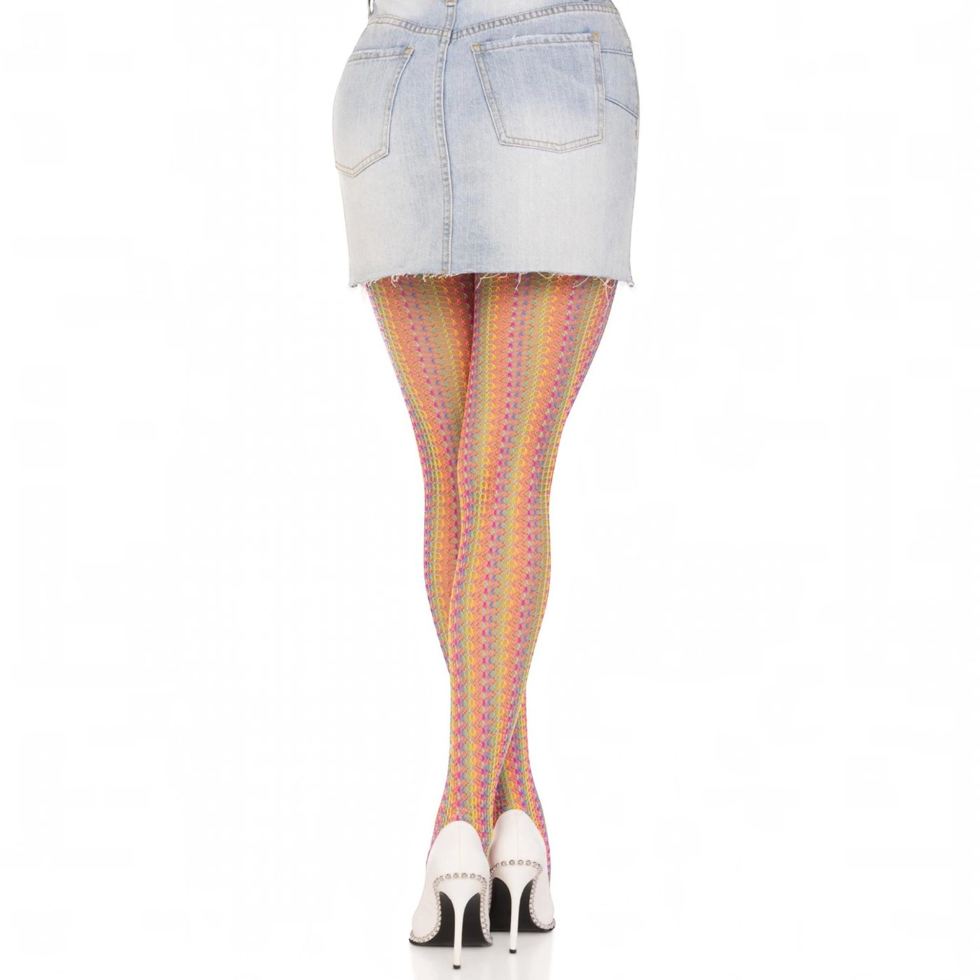 Leg Avenue Rainbow Crochet Fishnet Tights