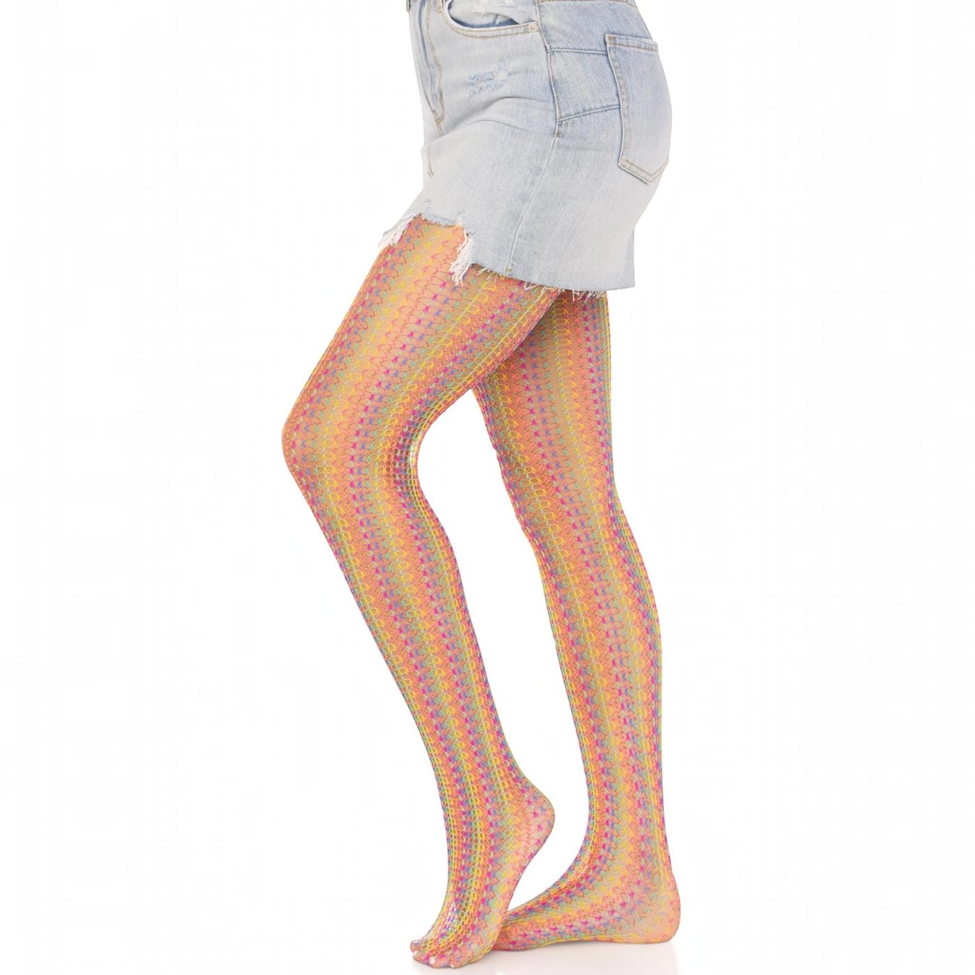 Leg Avenue Rainbow Crochet Fishnet Tights