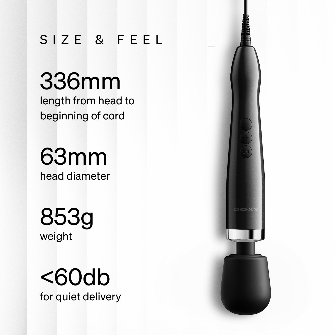 Doxy Die Cast Max Plug-In Wand Vibrator Black