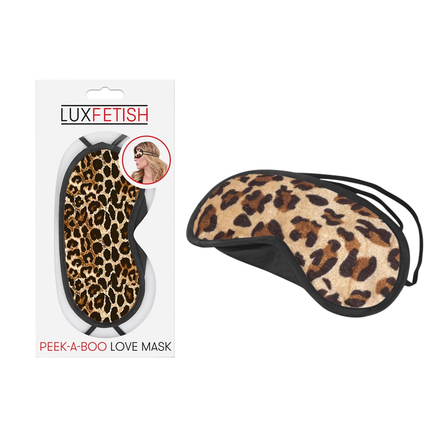 Lux Fetish Peek-A-Boo Love Mask Leopard Print