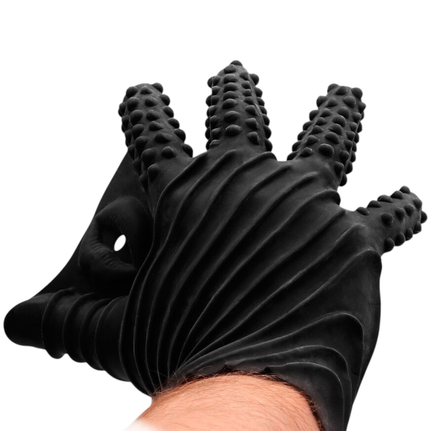 Fist It Black Textured Masturbation Glove