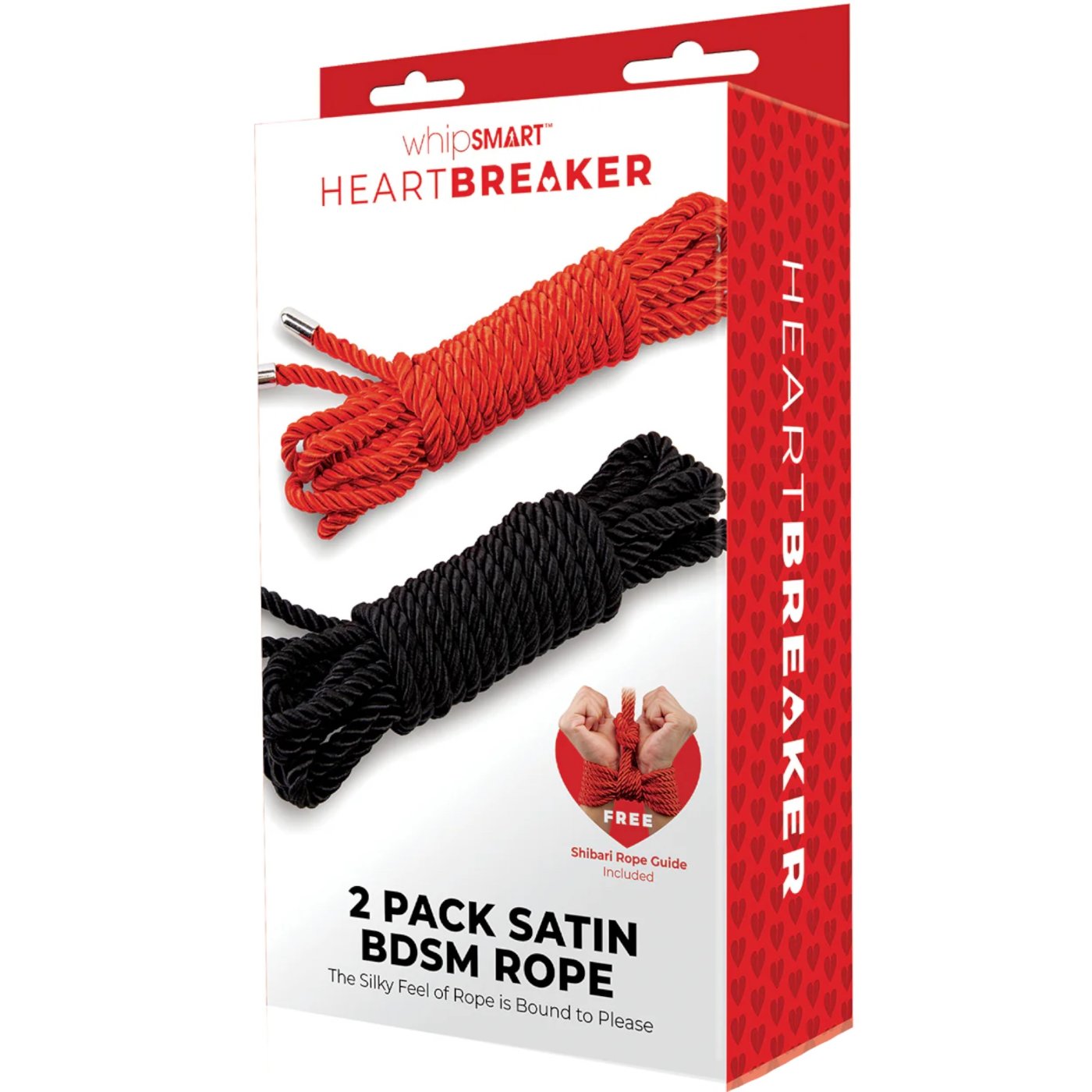 Whipsmart Heartbreaker Satin BDSM Rope Red & Black (2 Pack)