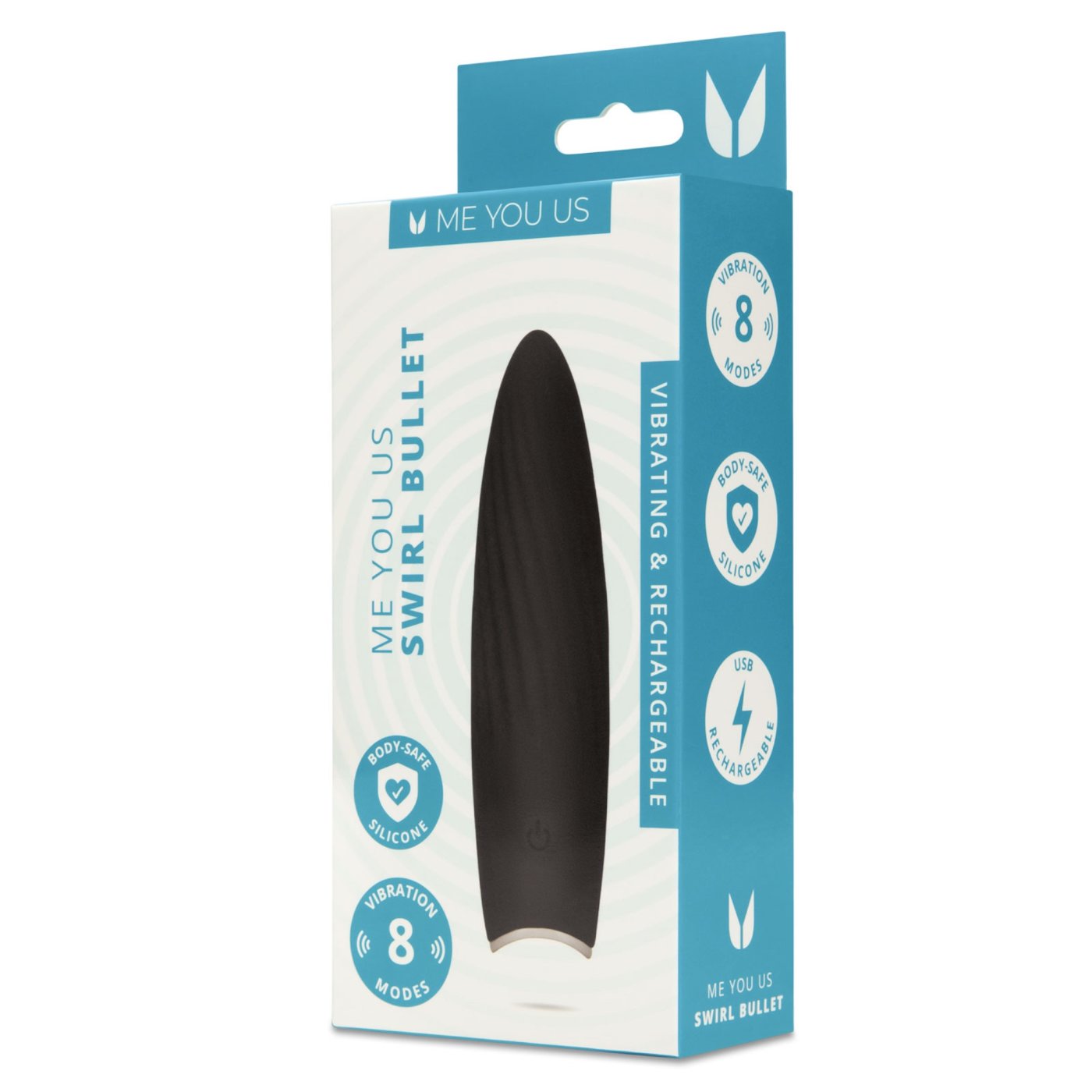 Me You Us Swirl Bullet Rechargeable Vibrator Black