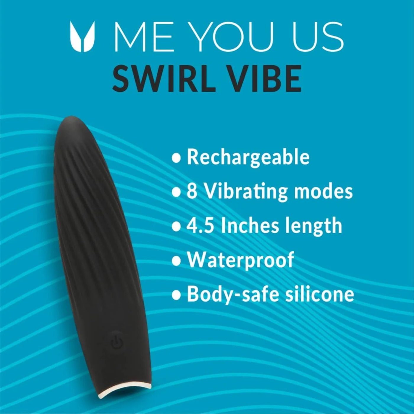 Me You Us Swirl Bullet Rechargeable Vibrator Black
