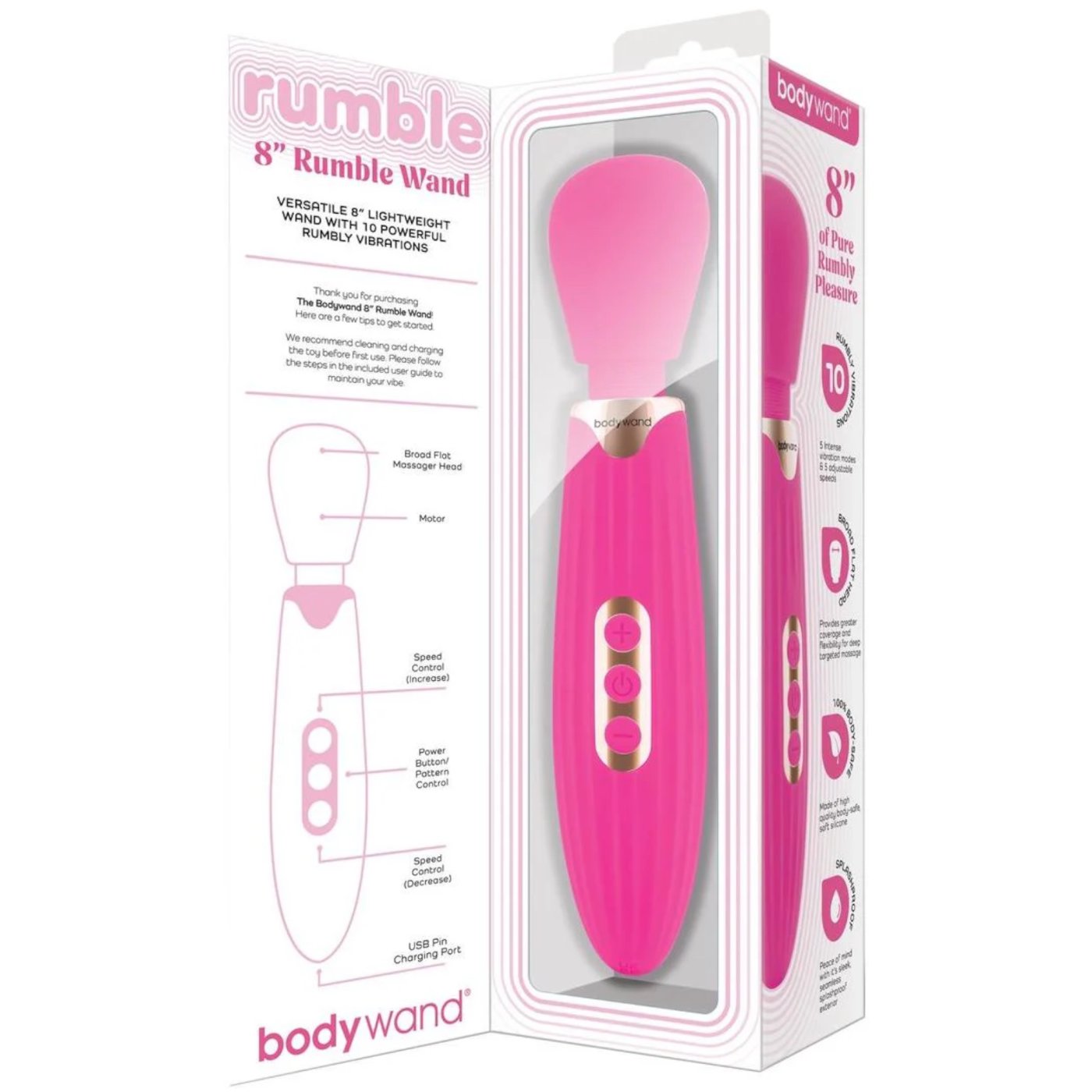 Bodywand 8” Rumble Wand Rechargeable Massager