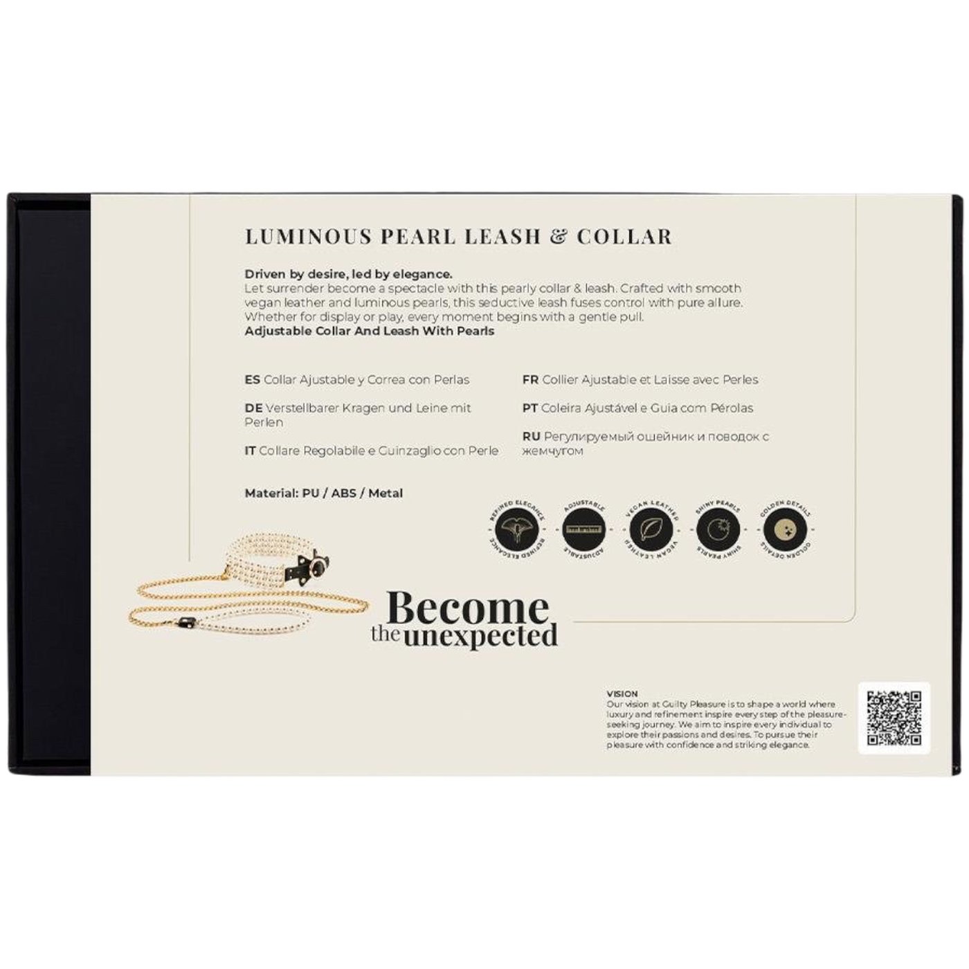 Guilty Pleasure Allure Luminous Pearl Bondage Collar & Leash Set