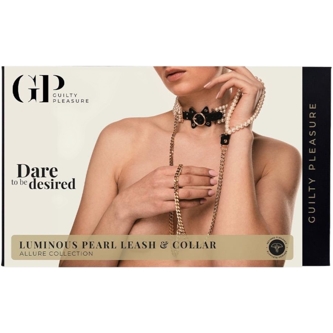 Guilty Pleasure Allure Luminous Pearl Bondage Collar & Leash Set