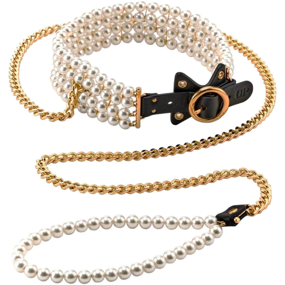 Guilty Pleasure Allure Luminous Pearl Bondage Collar &amp, Leash Set